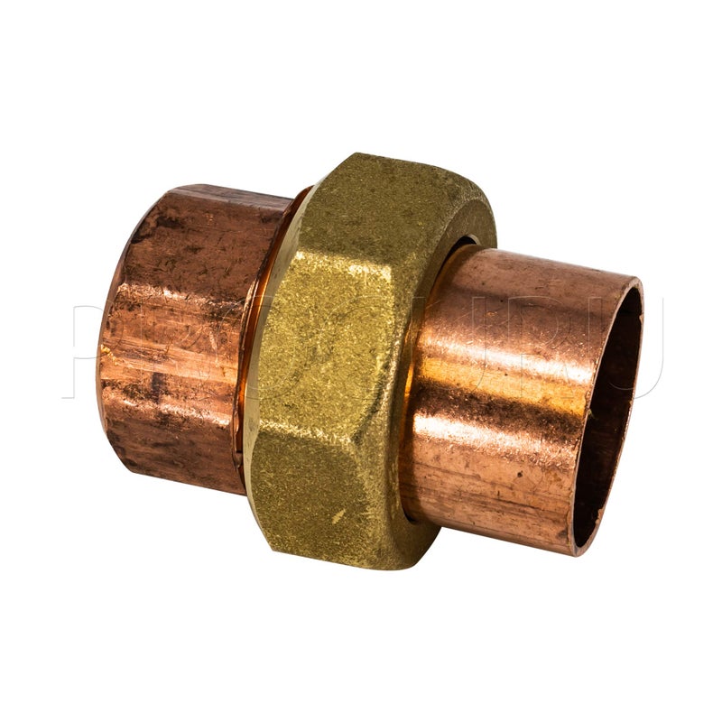 PROCURU 2-Pack 1-Inch Copper Union CxC Sweat Connection, Made in USA, Certified Safe for Drinking Water (CWUN0100-2P) - Image 2